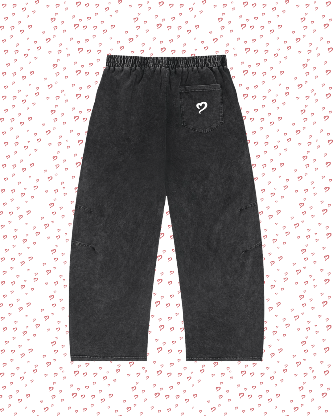Washed Black Drawstring Pants