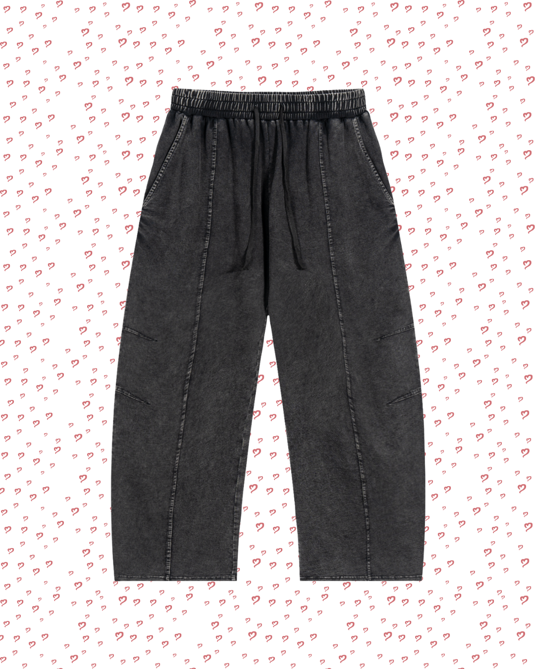 Washed Black Drawstring Pants