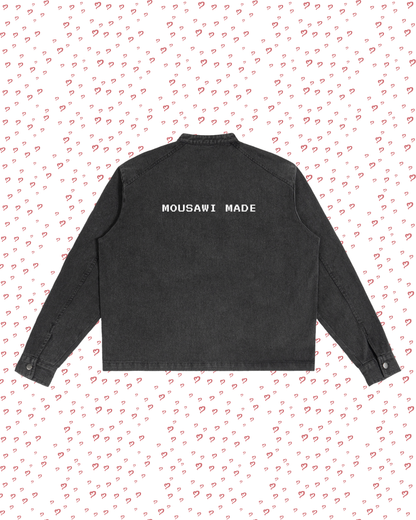 Washed Black Denim Jacket