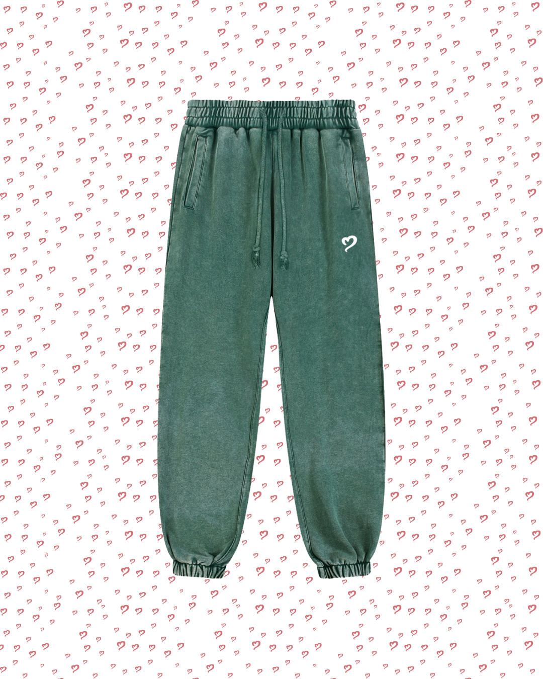 Snow Washed Green Sweatpants