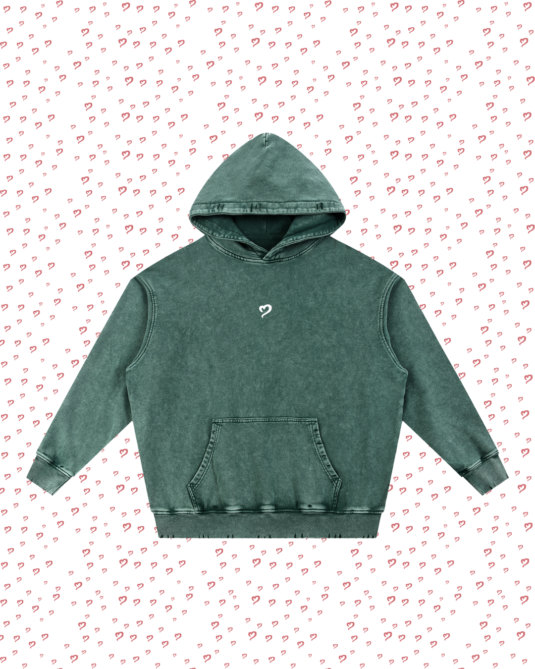 Snow Wash Green Hoodie
