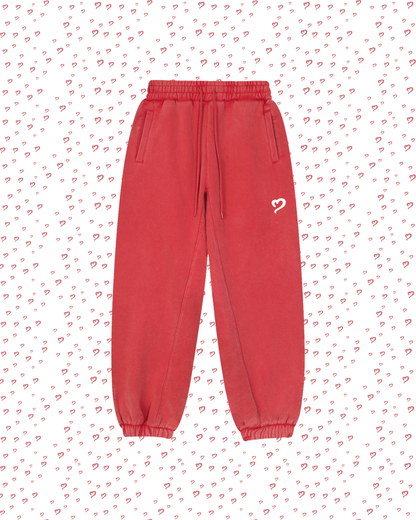 Washed Red Sweatpants