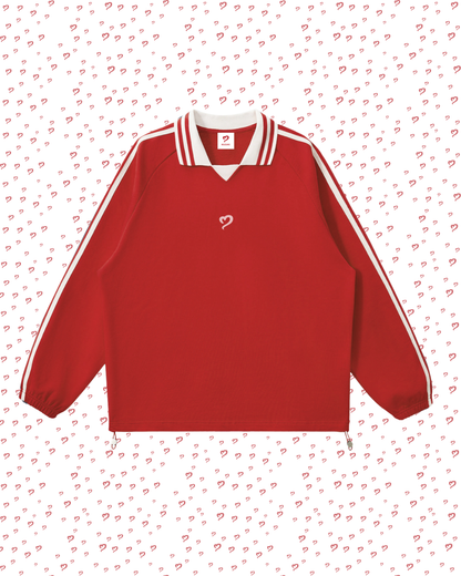 Royal Red Contrast Pullover