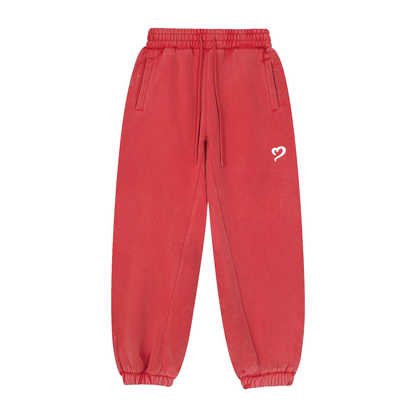 Washed Red Sweatpants
