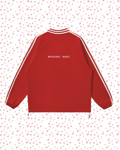 Royal Red Contrast Pullover