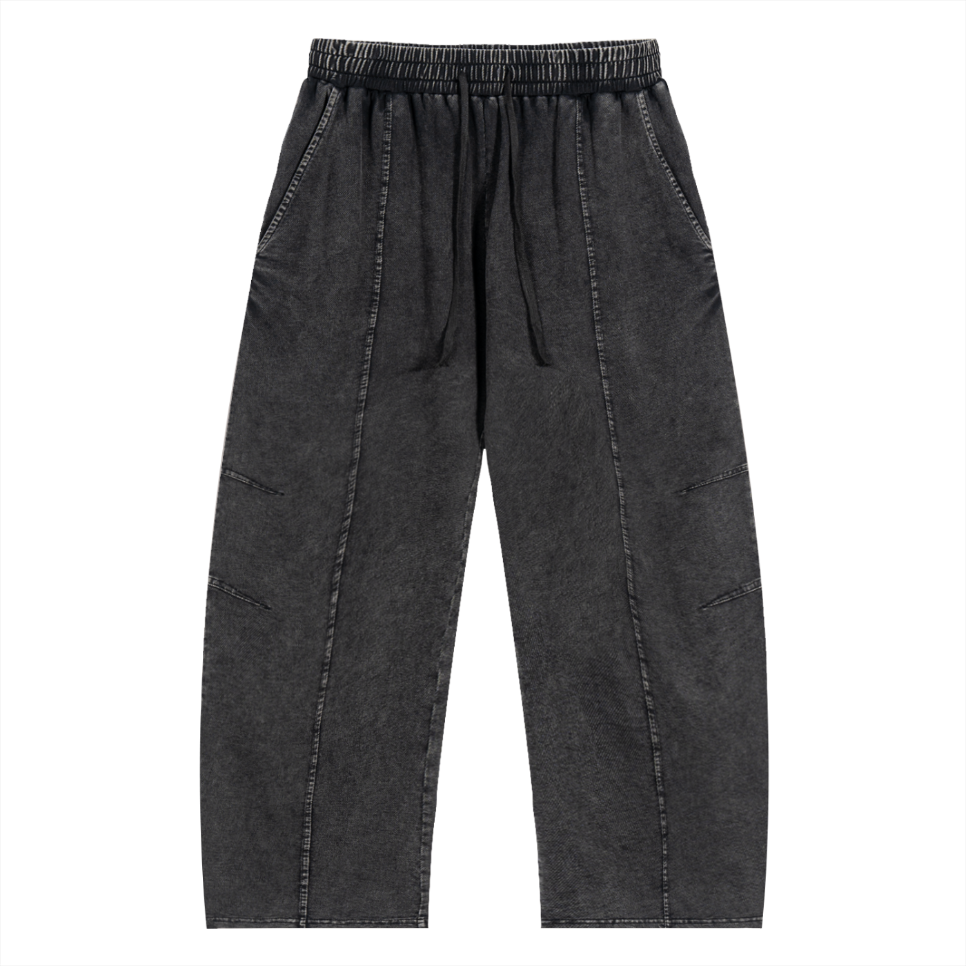 Washed Black Drawstring Pants