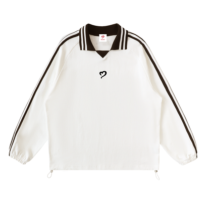 White Contrast Pullover