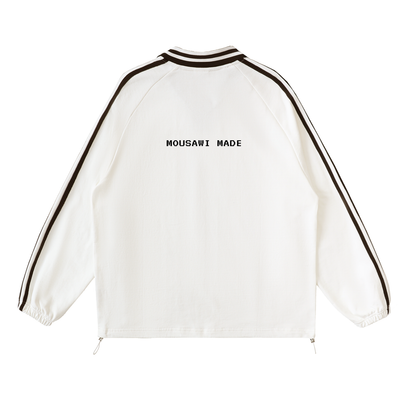 White Contrast Pullover