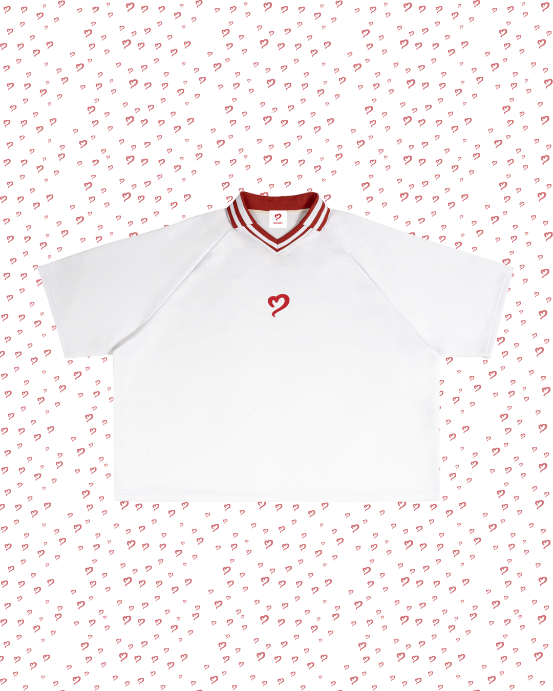 White Contrast Collar Tee