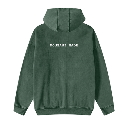 Washed Green Zip Hoodie