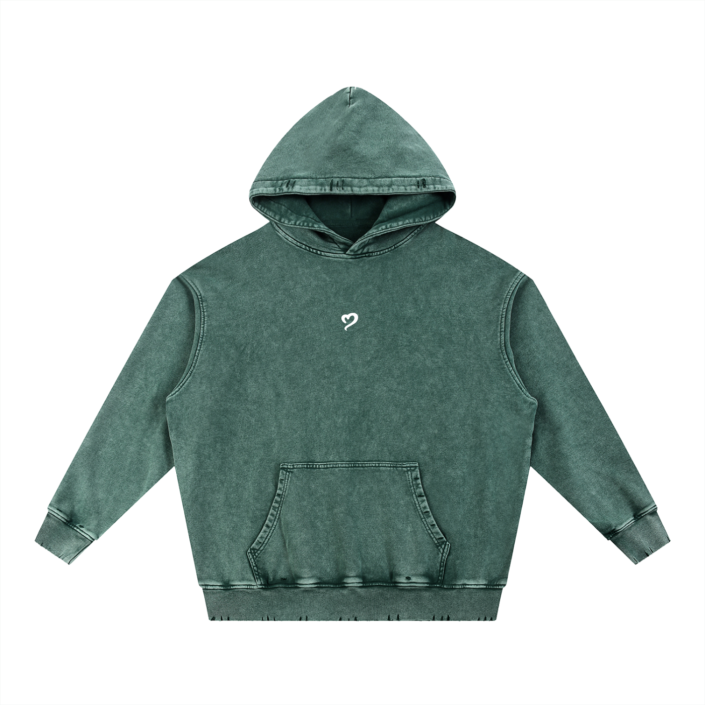 Snow Wash Green Hoodie
