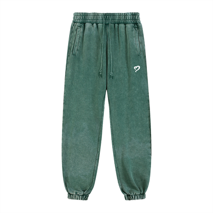 Snow Washed Green Sweatpants