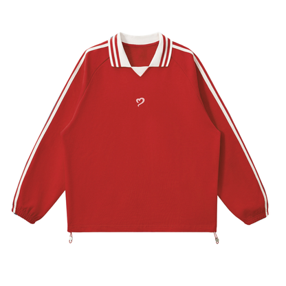 Royal Red Contrast Pullover