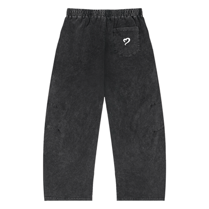 Washed Black Drawstring Pants
