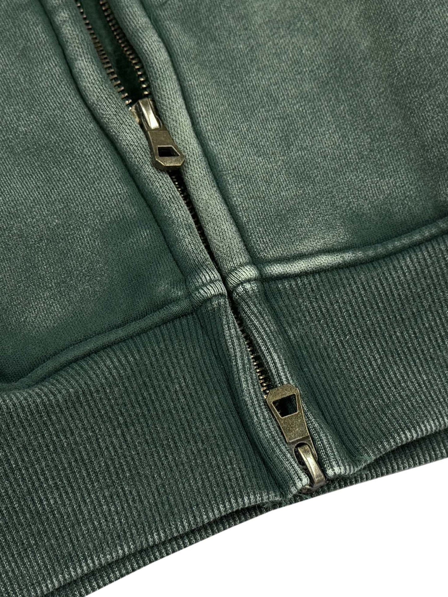 Washed Green Zip Hoodie