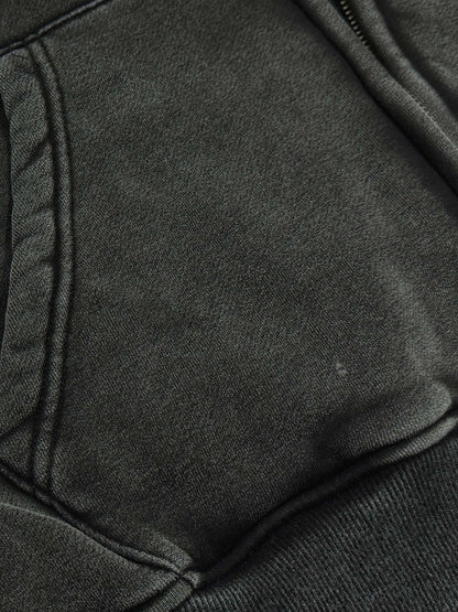 Washed Black Zip Hoodie