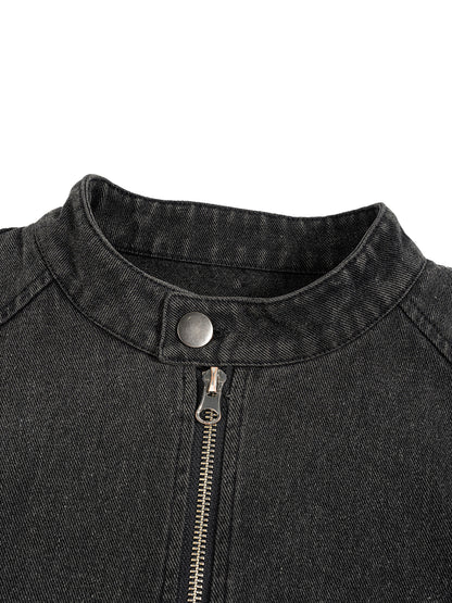 Washed Black Denim Jacket