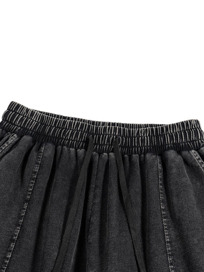 Washed Black Drawstring Pants