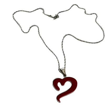 With Heart Silver Chain designed by Mousawi - clean product shot showing chain and heart pendant.